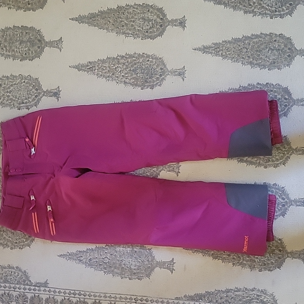 Kids Marmot insulated ski pants, fuscia
